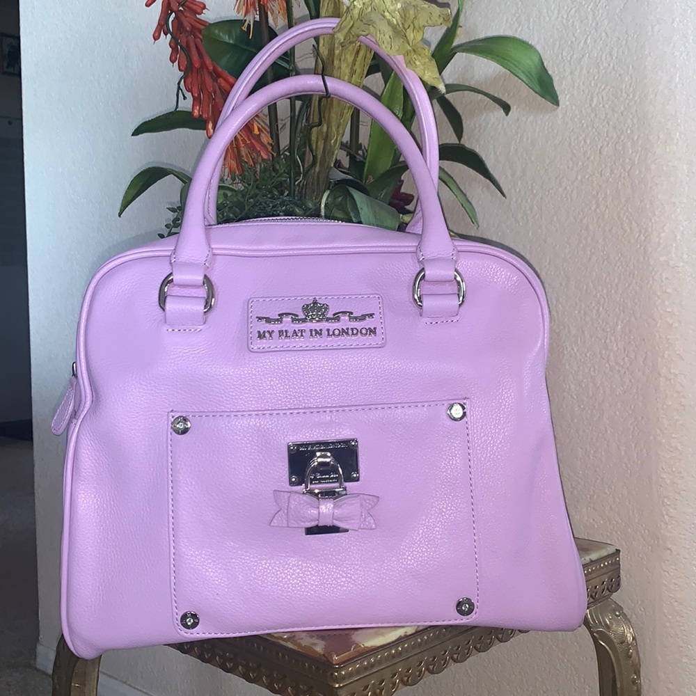 🎉MY FLAT IN LONDON by JAN HAEDRICH. WoW! Lavender Leather Tote Bag, Gorgeous!!!